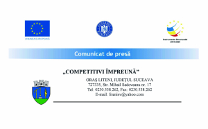 Dotarea unităților de învățământ preuniversitar din orașul Liteni, județul Suceava, cu echipamente TIC necesare pentru derularea activităților didactice în mediul on-line”–  Anunț privind finalizarea proiectului