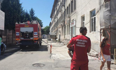 Alertă de incendiu la Spitalul Judeţean din Târgu Jiu