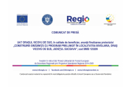 UAT ORAȘUL VICOVU DE SUS – beneficiar, anunță finalizarea proiectului „Construire grădiniţă cu program prelungit în localitatea BIVOLARIA, oraş VICOVU DE SUS, Judeţul SUCEAVA”,