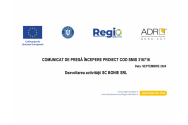 Comunicat de presă începere proiect ”Dezvoltarea activităţii SC BONIE SRL”