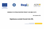 Comunicat de presa: Digitalizarea societatii Grande Exito SRL