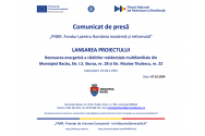 PNRR, Municipiul Bacău:  lansarea proiectului ”Renovarea energetică a clădirilor rezidențiale multifamiliale din Municipiul Bacău, Str. I.S. Sturza, nr. 28 și Str. Nicolae Titulescu, nr. 22”