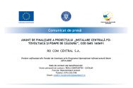 RO COM CENTRAL S.A anunță finalizarea proiectului „INSTALARE CENTRALĂ FOTOVOLTAICĂ ȘI POMPE DE CĂLDURĂ”