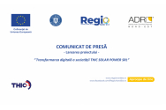 Lansarea proiectului ” Transformarea digitală a societății THIC SOLAR POWER SRL” – comunicat de presă