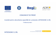 Investiții pentru dezvoltarea capacității de  producție a INTDESIGNE CL SRL – comunicat de presă - Finalizare proiect -