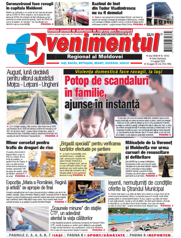 Prima pagină | Evenimentul, 02 august 2024