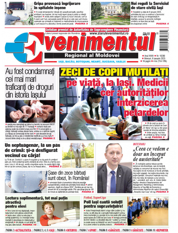 Prima pagină | Evenimentul 08 ianuarie 2025