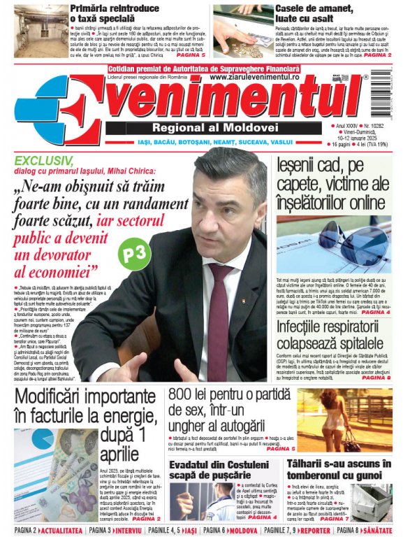 Prima pagină | Evenimentul 10 ianuarie 2025