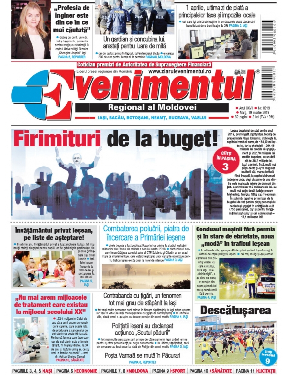 Prima pagină | Evenimentul 19 martie 2019