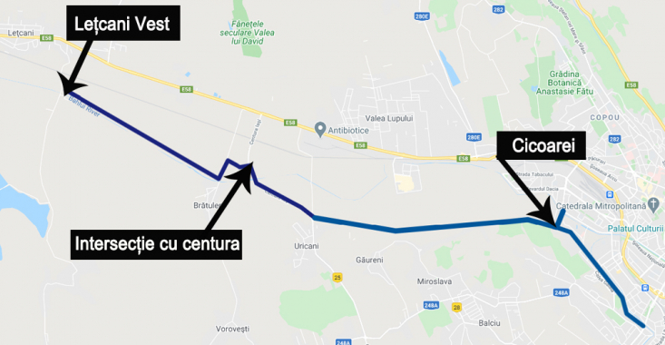FOTO/HARTA Pe unde trece traseul Lețcani – Cicoarei – Dacia ca alternativă la drumul european E58