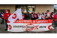 Sanitas protestează în fața Ministerului Sănătății