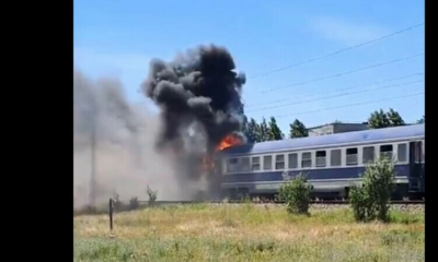 Incendiu puternic într-un tren care circula între Sibiu și Râmnicu Vâlcea. 70 de oameni se aflau în garnitură