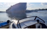 Incident naval pe Dunăre în zona Chilia Veche. Un vapor ucrainean aflat în derivă a ajuns pe malul românesc