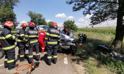 Accident grav la Botoșani. Doi soți au fost răniți în urma unui accident